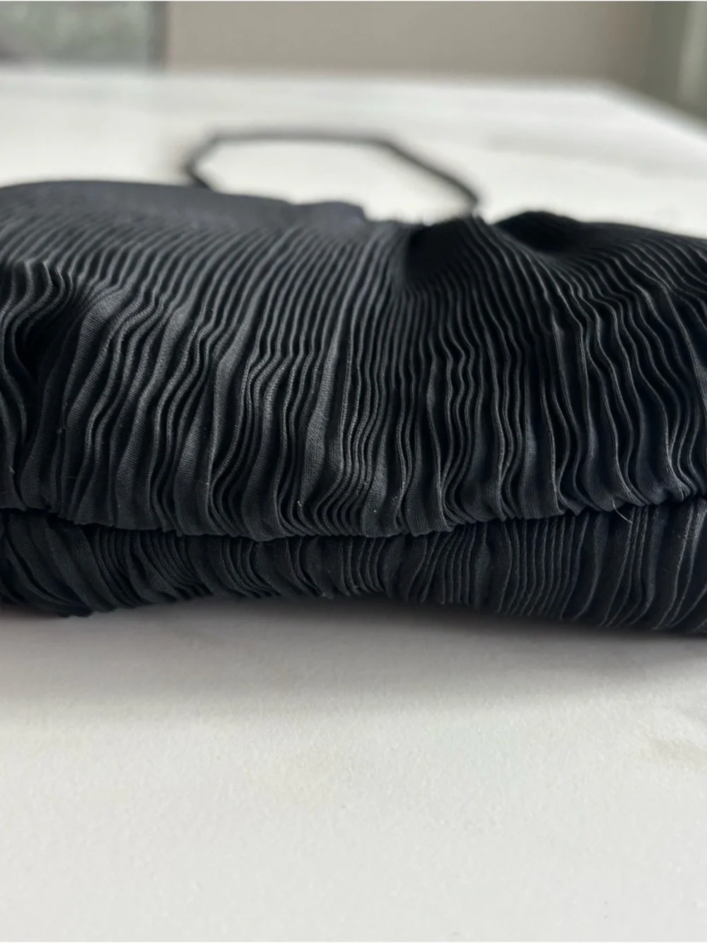 Genie Black Beaded Evening Shoulder Satin Bag Mini Black